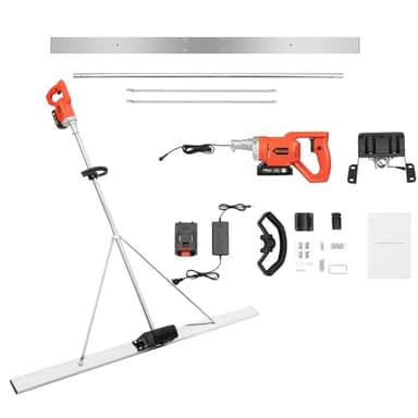 Electric Concrete Screed Vibrator Kit, Concrete Vibration Tool Vibrating Bull Float Concrete Screed Board with 4.94 FT Stainless Steel Screed Board for Vibration-Leveling Concrete Surfaces