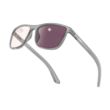 Bloomoak Rose Tinted Photochromic Migraine Relief Glasses, FL- Flex Pink Light Sensitivity Glasses for Fluorescent LED Glare, Photophobia, Eye Strain