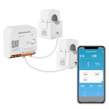 Smart Home Energy Monitor with 2 x 120A CTs, Real-Time Electricity Usage Monitor, Bi-Directional Power Tracking, Supports Single-Phase 3-Wire System, 2.4GHz Wi-Fi (WiFi Version)