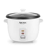 Aroma Housewares Aroma 6-cup (cooked) 1.5 Qt. One Touch Rice Cooker, White (ARC-363NG), 6 cup cooked/ 3 cup uncook/ 1.5 Qt.