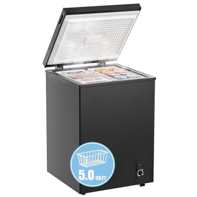 Bodacious Ultra Quiet Deep Freezer – 5.0 Cu Ft, Compact Design, Fast Freeze, Low Power Consumption, Ideal for Home, Restaurant & Small Shops