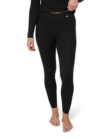 DANISH ENDURANCE Merino Wool Leggings Women, Women's Thermal Underwear Bottom, Base Layer Women’s Leggings for Winter, Black, Medium