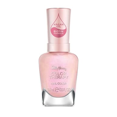 Sally Hansen Color Therapy Nail Polish | Biotin, Argan Oil, Long Lasting, Healthy Nails, Nail Strengthener, Opaque, Shimmery | 227 Epink Journey | Pink Nail Color