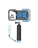 ProShot Dive 2.0 - Underwater housing for iPhone Rated to 130 feet. Underwater Camera housing Compatible with All iPhones. Waterproof case for Diving and Snorkeling. (Black/Blue)