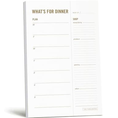 Meal Planning Notepad - What's for Dinner Weekly Meal Planner and Grocery List Magnet Pad with Tear-Off Shopping List - Family Dinner Menu for Fridge & Meal Prep - 6x9” - 50 Sheets