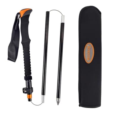 Aventik Foldable Wading Staff for Fly Fishing 55.1'' Retractable Fishing Wading Stick Aluminum Body Corrosion Resistance Water Depth Safety Gear(WS-093)