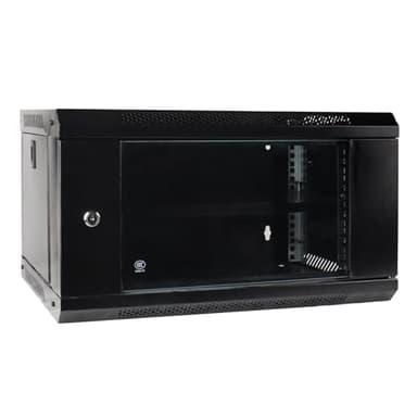 6U Wall Mount Server Cabinet IT Network Rack Enclosure Lockable Glass Door Black