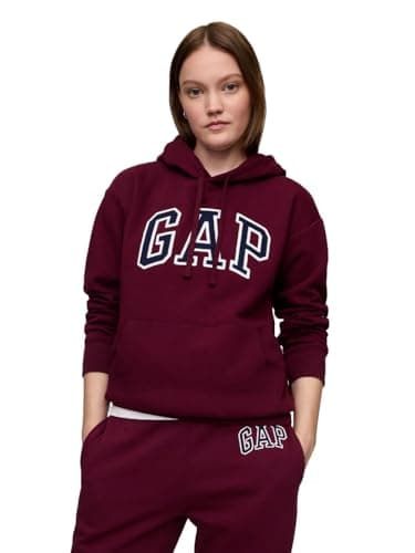GAP womens Logo Hoodie Sweatshirt, Ruby Wine, Medium US
