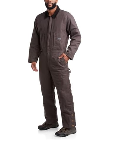 Bass Creek Outfitters Mens Coveralls - Water Resistant Long Sleeve Work Wear Jump Suit Insulated Coveralls for Men, Size Large, Charcoal