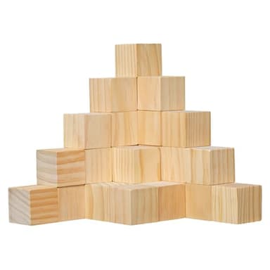 Ninekong 30 Pack Unfinished Wood Blocks 2 Inch - Solid Pine Wooden Cubes for Crafts, Sanded Smooth Natural Wood Squares for Painting, DIY Projects, Puzzle Making & Home Decor