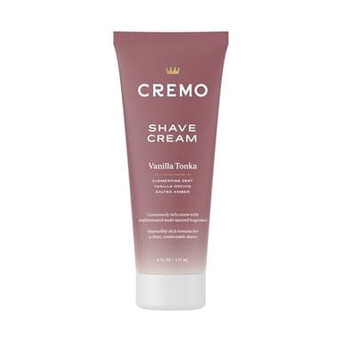 Cremo Women’s Shaving Cream Sensitive Skin, Moisturizing, Vanilla Tonka, Ultra-Slick Shave Cream for Women, Fights Nicks, Cuts and Razor Burn, 6 Fl Oz