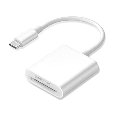 USB C SD Card Reader, Type C SD Card Reader, Supports SD and MicroSD Memory Card Adapters for iPhone 15 16/iPad/MacBook/Mac, Trail Camera Viewer Plug and Play -2 Slots