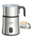 Milk Frother and Steamer, PARIS RHÔNE 4 in 1 Detachable Milk Steamer, 500ml Hot Chocolate Maker and Milk Warmer with Hot & Cold Foam, Dishwasher Safe, All Stainless Steel