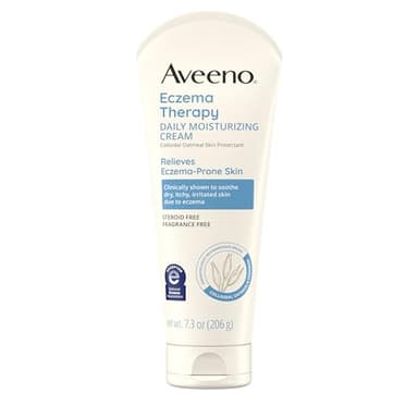 Aveeno Eczema Therapy Daily Moisturizing Body Cream for Sensitive Skin, Soothing Eczema Relief Cream, Colloidal Oatmeal & Ceramide for Dry & Itchy Skin, Steroid- & Fragrance-Free, 7.3 oz