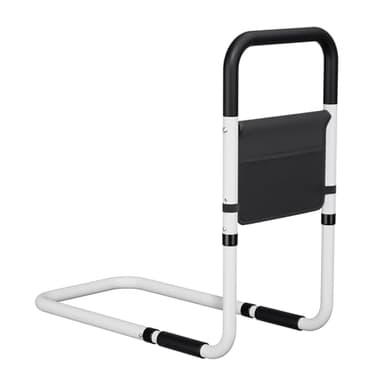 Hopelight Adjustable Bed Rail Support Handle with Storage Pouch, White and Black, Height Assist Safety Guard, Adjustable Bed Assist Rails for Seniors & Patients - Fits All Beds, Tool-Free Assembly