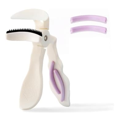 Eyelash Curler, Plastic Eyelash Curlers with Silicone Refill Pads Cute Eye Lash Curler Makeup Tool No Pinching, Purple