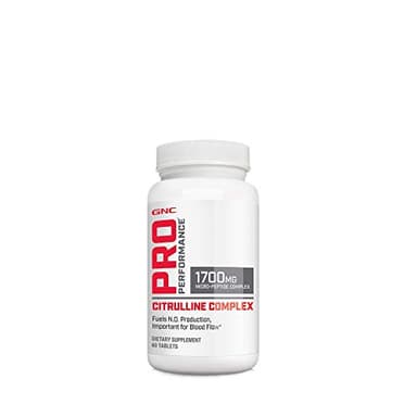 GNC Pro Performance Citrulline Complex 1700mg, 60 Tablets, Fuels Nitric Oxide Production for Healthy Blood Flow