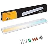 Ansen Hardwired Under Cabinet Lighting, 24in 18W LED Light for Kitchen/Closet, CRI>92, R9>90, 3 Color Temperature, Dimmable, 3000K/4000K/5000K(Warm White, Cool White, Daylight)