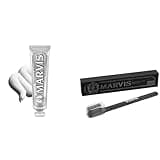 Marvis Whitening Mint Toothpaste, 3.8 Oz and Medium Bristle Toothbrush