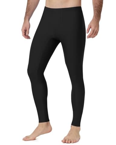 Runhit Men's Swim Leggings Long Surfing Pants UPF 50+ Sun Protection UV Pants Breathable Swimming Tights for Dive Water Beach Black XL
