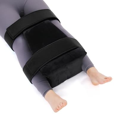 TYYIHUA Hip Abduction Pillow - Memory Foam Hip replacement pillow for postoperative and fracture use - with short plush Pillow Cover,Black