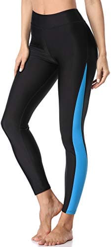 ATTRACO Womens Surf Leggings Long Swimming Pants Water Pants Swim Tights Blue XL