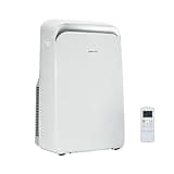 Amazon Basics 4-In-1 Portable AC (Air Conditioner), with Cool/Heat/Dry (Dehumidifier)/Fan-Only Functions, Auto Mode, Sleep Mode, Timer, Cools 550 Sqf, 13,000 BTU (ASHARE)/10000 BTU (SACC), White