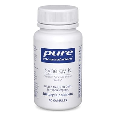 Pure Encapsulations Synergy K - with Vitamin K1, K2 & D3 - Supports Bones, Blood Vessels, Vascular Elasticity & Calcium Utilization* - Includes Cholecalciferol - Gluten Free & Non-GMO - 60 Capsules