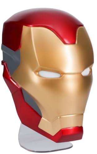 Iron Man Official Licensed Helmet Light a Marvel Fan Collectible Gift, Avengers Bedroom Accent Night Light for Wall or Desk, Superhero Decor Lamp for Adults and Kids
