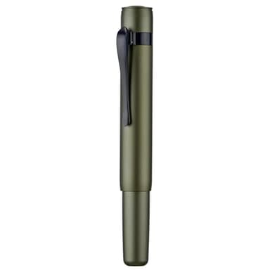 HONG DIAN M2 Black Forest Mini Fountain Pen, Extra Fine Soft Nib & Sleek Shape Aluminium Short Pocket Travel Pen (Army Green)