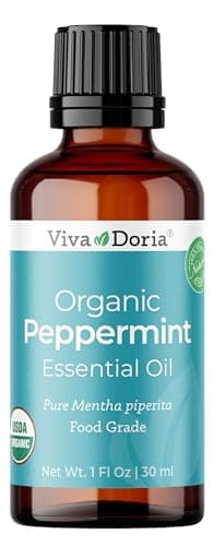 Viva Doria Peppermint Essential Oil, USDA Certified, Organic Peppermint Oil, 100% Pure, Natural Essential Oil, Undiluted, for Aromatherapy | Food Grade, 30 mL (1 Fluid Ounce)