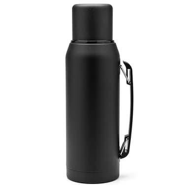 BALIBETOV Thermal Flask for mate - Vacuum Insulated With Double Stainless Steel Wall - BPA Free - A Thermic Bottle Specially Designed for Use With Mate Cup or Mate Gourd (Black, 33.8 OZ)