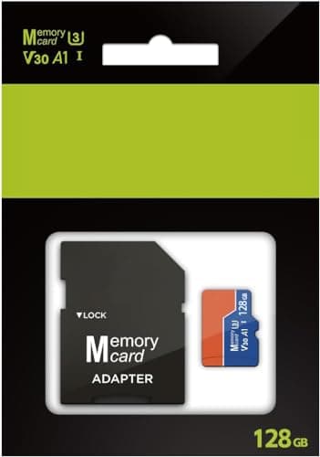 128GB Micro SD Card with Adapter, Class 10 V30 U3 A1 – High-Speed 4K UHD Recording Memory Card, Reliable Storage Expansion for Smartphones, Tablets, Cameras, Drones, Dash Cams, and Laptops