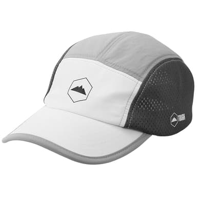 Tough Headwear 5 Panel Running Hat - Lightweight Breathable Nylon Mens Trail Runner Hats - Camper Hat for Men and Women - Flat Brim Runners Hats - Hipster Five Panel Cap - White