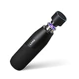 LARQ Bottle Movement PureVis 24 oz - Lightweight Self-Cleaning and Non-Insulated Stainless Steel Water Bottle with UV Water Purifier | Reusable & Travel Friendly, Black/Onyx