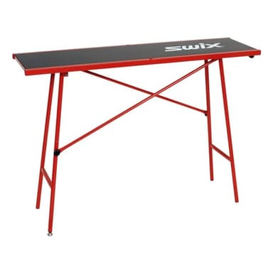 Swix Wide Waxing Table - Compact & Lightweight One Leg Height Adjustment Ski and Snowboard Tuning Accessory, 120 x 35cm Red
