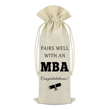 MBA Degree Graduation Gift Wine Bag Master of Business Administration Graduate Party Decorative Wine Bags Graduation Gift for Master of Business Administration Degree Students Friend Bottle Bag
