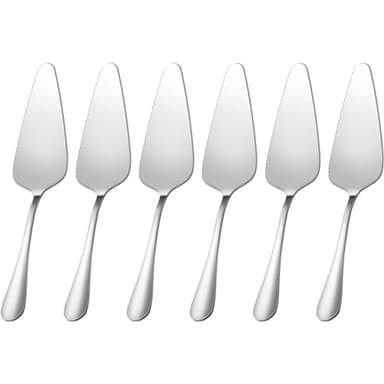 tiokin Cake Pie Servers Set,Stainless Steel Pizza Cake Slicer Server,Cake Cutter with Serrated Edges for Kitchens Restaurants Brithday Parties Set of 6