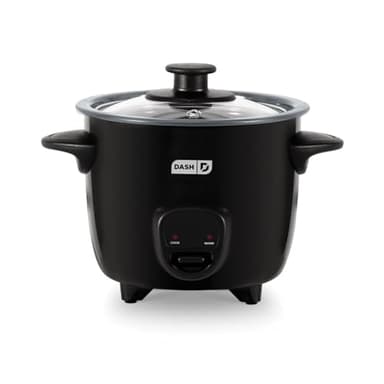 Dash Mini Ceramic Rice Cooker - Designed for Single-Serve Cooking - Compact Rice Cooker with Nonstick Removable Pot, Keep Warm Function & Easy-to-Clean Sleek Design - Black Ceramic