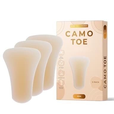 Camo Toe Camel Concealer Toe Wide, Anti Camel Hider Toe, Camel Underwear Guard, No Show Camel Cover For Women, Ultra-Thin, Extra Large (3 Pack)