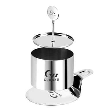 Guowall 1 Pack Seamless Cake Ring Mold Stainless Steel Round Mousse Mould for Baking (Includes 1 Ring, 1 Pusher and 1 Lifter)