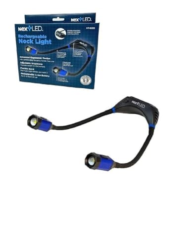NextLED NT-6633 Heavy Duty Rechargeable Neck Light with Magnetic Base, IPX4, 2000mAh Battery, LED Mechanic Neck Light Hands Free, Flexible Around The Neck Flashlight, Neck Work Light Rechargeable