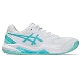 ASICS Women's Gel-Dedicate 8 Pickleball Shoes, 9.5, White/Energy Aqua