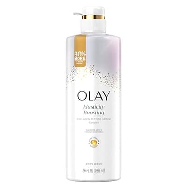 Olay Body Wash for Women, Elasticity Boosting, Collagen Peptide Serum Complex, Renews Moisture, Free of Parabens & Phthalates, Vitamin B3 Lameller Technology, For All Skin Types, 26 fl oz
