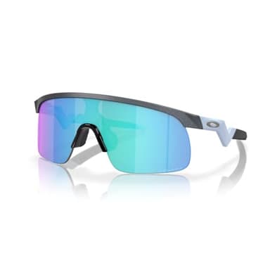 Oakley Kids Resistor OJ9010 901016 23MM Blue Steel/Prizm Sapphire Shield Junior Sunglasses for Boys + Bundle Accessory Leash Kit, Microfiber Pouch