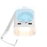 Lumitronics RV Portable 12V LED Interior Bunk Light and 2-Speed Personal Fan Combo - Quiet Motor - Reading Light with Extendable 8-Foot Cord - On/Off Switch - Mounting Brackets Included