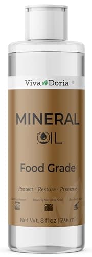 Viva Doria Food Grade Mineral Oil, Conditioner for Wood Cutting Board, Countertop, Butcher Block, Lubricant for Knife and Stainless Steel (8 fl oz)