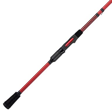 Ugly Stik 7’ Carbon Spinning Rod, One-Piece, 6-12lb Line Rating, Medium Power, Fast Action, 3/16-5/8 oz. Lure Rating, Red/Black