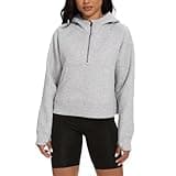 yuyangdpb Womens Half Zip Pullover Hoodies Oversized Sweatshirts Cropped Long Sleeve Fall Outfits Fashion Clothes LightGrey XL