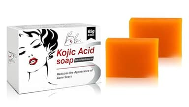 Blusheva Beauty Kojic Acid Soap – 2 Bars in One Box (65g x 2) | Face & Body Cleansing Bar with Turmeric, Vitamin C, Hyaluronic Acid & Collagen | Gentle Daily Brightening Formula